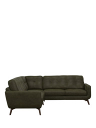 John Lewis Barbican 5+ Seater Corner Leather Sofa, Dark Leg - thumbnail 3