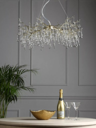 Laura Ashley Willow Crystal Grande Ceiling Light, Champagne - thumbnail 5