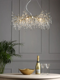 Laura Ashley Willow Crystal Grande Ceiling Light, Champagne - thumbnail 2