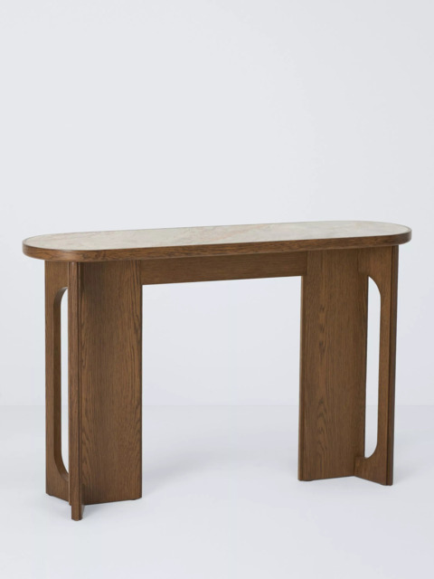 John Lewis Sculpt Console Table, Walnut Finish Ceramic - image 1