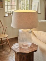 Neptune Malton Glass Pillar Base Table Lamp, Bronze - thumbnail 2