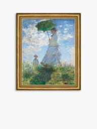 Brookpace Lascelles Claude Monet 'Woman with a Parasol - Madame Monet & Her Son' Framed Canvas Print, 34 x 29cm, Blue/Green - thumbnail 1
