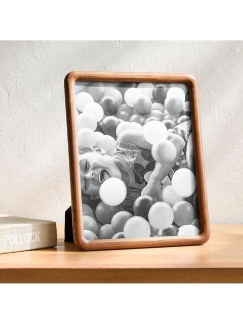 West Elm Modern Rounded Wooden Tabletop Photo Frame, Dark Ash - image 1