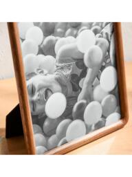 West Elm Modern Rounded Wooden Tabletop Photo Frame, Dark Ash - thumbnail 3