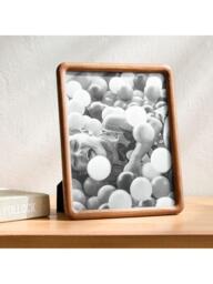 West Elm Modern Rounded Wooden Tabletop Photo Frame, Dark Ash - thumbnail 1