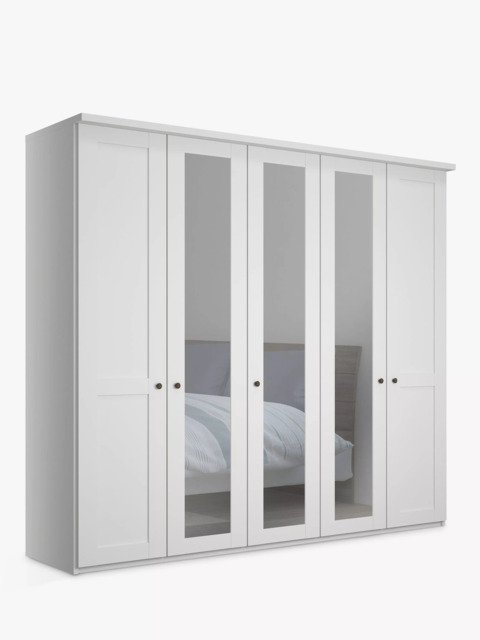 John Lewis Marlow 250cm Mirrored Hinged Wardrobe - image 1