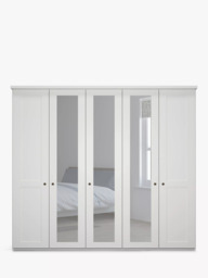 John Lewis Marlow 250cm Mirrored Hinged Wardrobe - thumbnail 2