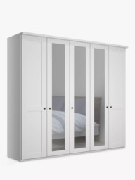 John Lewis Marlow 250cm Mirrored Hinged Wardrobe - thumbnail 1