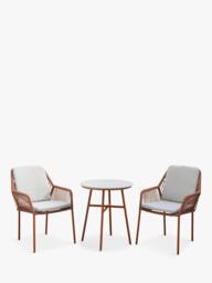 LG Outdoor Malibu 2-Seater Round Garden Bistro Table & Chairs Set - thumbnail 1