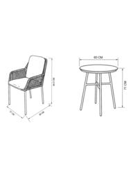 LG Outdoor Malibu 2-Seater Round Garden Bistro Table & Chairs Set - thumbnail 2