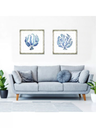 Brookpace Lascelles 'Blue Seaweed 1' Framed Print & Mount, 46 x 46cm, Blue - thumbnail 3