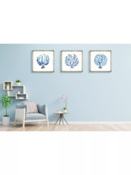Brookpace Lascelles 'Blue Seaweed 1' Framed Print & Mount, 46 x 46cm, Blue - thumbnail 4