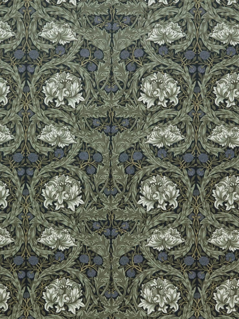 William Morris At Home African Marigold Velvet Made to Measure Curtains or Roman Blind, Cornflower - image 1