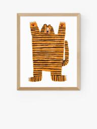 EAST END PRINTS Min Pin 'Roar' Framed Print, 53.4 x 43.4cm, Natural - thumbnail 1