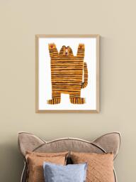 EAST END PRINTS Min Pin 'Roar' Framed Print, 53.4 x 43.4cm, Natural - thumbnail 2
