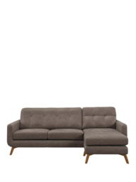 John Lewis Barbican RHF Chaise Leather Sofa, Light Leg - thumbnail 5