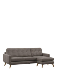 John Lewis Barbican RHF Chaise Leather Sofa, Light Leg - thumbnail 1
