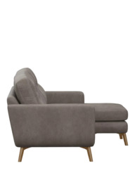 John Lewis Barbican RHF Chaise Leather Sofa, Light Leg - thumbnail 3