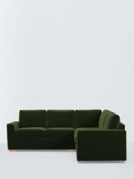 John Lewis Oliver II 5 Seater Corner Sofa, Light Leg, Plush Velvet Green - thumbnail 5