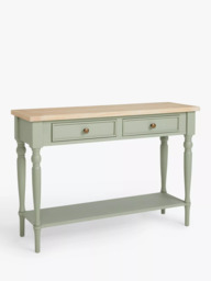 John Lewis Foxmoor Console Table, FSC-Certified, Oak & Sage Green - thumbnail 1