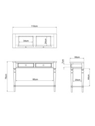 John Lewis Foxmoor Console Table, FSC-Certified, Oak & Sage Green - thumbnail 5