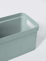 John Lewis Stackable Plastic Storage Box with Lid, Small - thumbnail 3