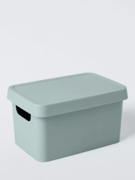 John Lewis Stackable Plastic Storage Box with Lid, Small - thumbnail 1
