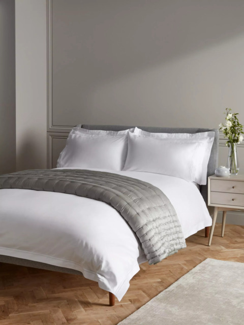 John Lewis Dalton Egyptian Cotton Sateen Bedding, 800 Thread Count, White - image 1
