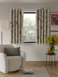 John Lewis Caladium Leaf Weave Pair Lined Eyelet Curtains, Avocado - thumbnail 5