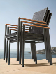 Barlow Tyrie Aura 6-Seater Teak Wood Garden Dining Table & Chairs Set, Charcoal/Natural - thumbnail 5