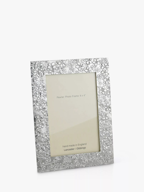 Lancaster and Gibbings Goodleigh Floral Photo Frame, Pewter - image 1