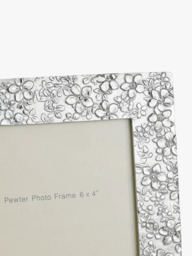 Lancaster and Gibbings Goodleigh Floral Photo Frame, Pewter - thumbnail 3