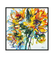 John Lewis Anna Cher 'Sunlight Dance' Framed Canvas Print, 86 x 86cm, Blue/Orange