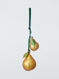 John Lewis The Curator Pear Duo Bauble, Gold - thumbnail 1