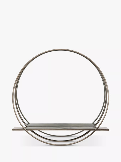 Gallery Direct Clanton Round Metal Wall Mirror & Shelf, Black - image 1