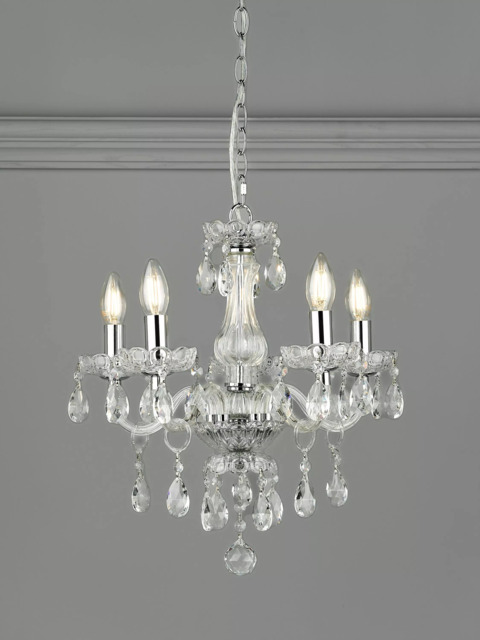 Laura Ashley Harriet Crystal 5 Arm Chandelier Ceiling Light, Clear - image 1
