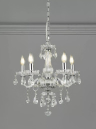 Laura Ashley Harriet Crystal 5 Arm Chandelier Ceiling Light, Clear