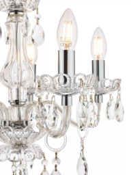 Laura Ashley Harriet Crystal 5 Arm Chandelier Ceiling Light, Clear - thumbnail 3