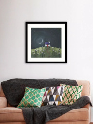 John Lewis Geoff Beckett 'Moonlit Flock' Framed Print, 61.5 x 61.5cm, Green/Multi - thumbnail 2