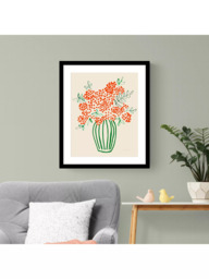 John Lewis Lucy Deaner 'Tall Vase of Orange Berries' Framed Print & Mount, 63.5 x 53.5cm, Orange - thumbnail 2