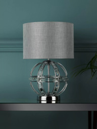 Laura Ashley Aidan Crystal Table Lamp, Polished Chrome - thumbnail 2