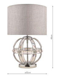 Laura Ashley Aidan Crystal Table Lamp, Polished Chrome - thumbnail 4