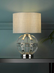 Laura Ashley Aidan Crystal Table Lamp, Polished Chrome - thumbnail 1