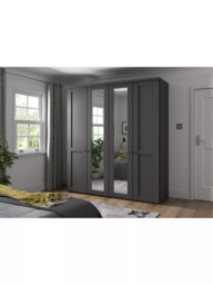 John Lewis Marlow 200cm Mirrored Hinged Wardrobe - thumbnail 3
