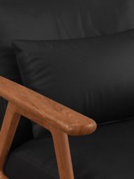 John Lewis Hendricks Leather Armchair, Dark Leg - thumbnail 6