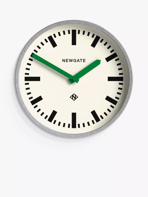 Newgate Clocks The Luggage Analogue Wall Clock, 30cm, Grey/Green - image 1