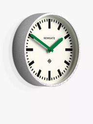 Newgate Clocks The Luggage Analogue Wall Clock, 30cm, Grey/Green - thumbnail 2