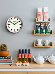 Newgate Clocks The Luggage Analogue Wall Clock, 30cm, Grey/Green - thumbnail 4