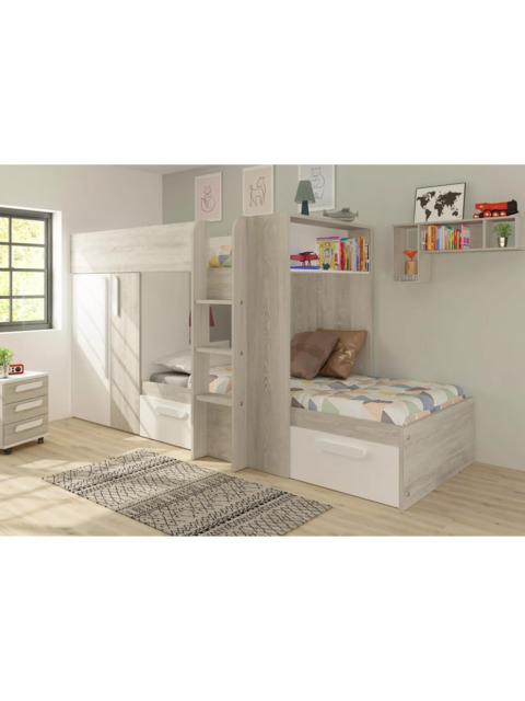 Kids Avenue Barca Bunkbed, European Single, Cascina/White - image 1