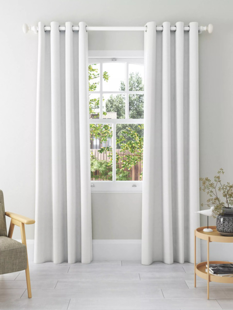John Lewis Textured Weave Pair Blackout Lined Eyelet Curtains - image 1